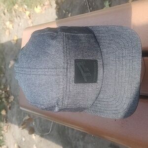 Transition Bicycle Company 5 Panel Stitched Patch Strapback Gray Black Hat